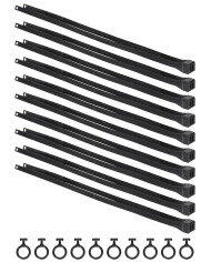 Plastic Handcuffs, 10 pcs/pack, 53.5 x 1.3 cm, black
