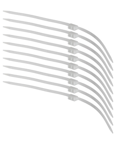 Plastic Handcuffs, 10 pcs/pack, 70 x 1.2 cm, white