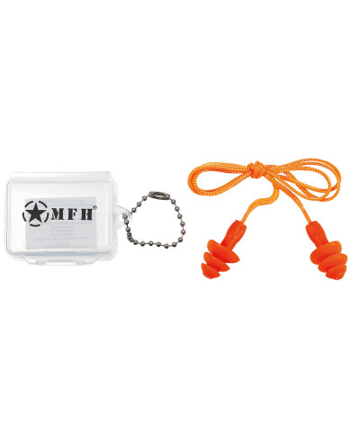 Earplugs, orange, with case