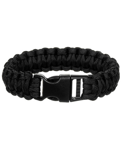 Bracelet, "Parachute Cord", black, width ca. 2.3 cm