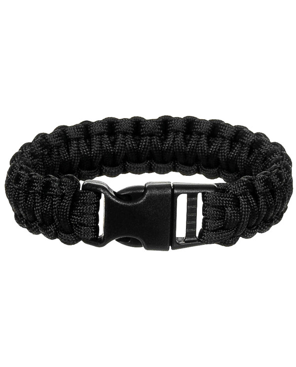 Bracelet, "Parachute Cord", black, width ca. 2.3 cm