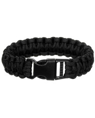 Bracelet, "Parachute Cord", black, width ca. 2.3 cm