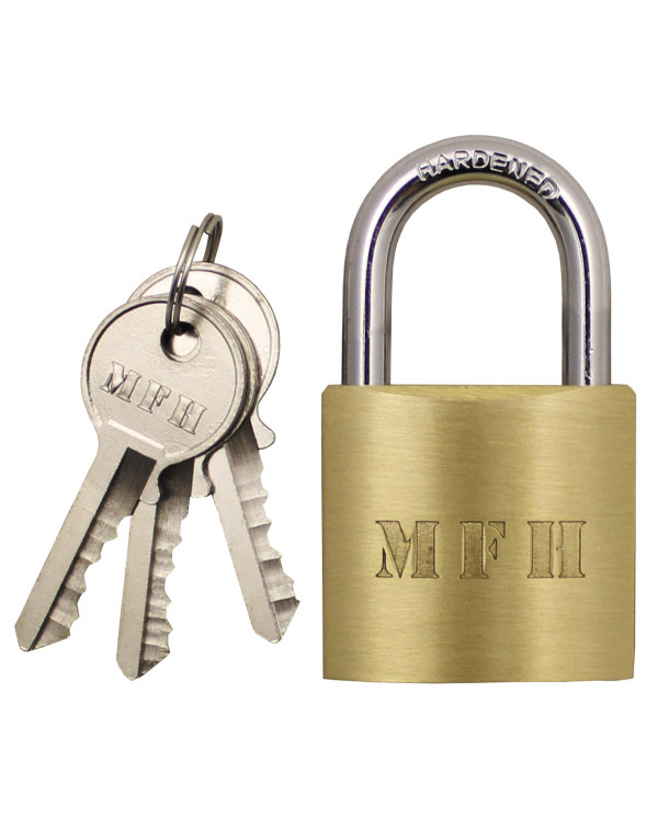 Padlock, Metal, with 3 keys, ca. 4.5 x 2.5 cm