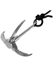 Grappling Hook, metal, foldable, with rope