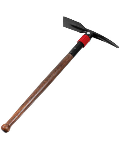 Pickaxe, foldable,  with wooden shaft