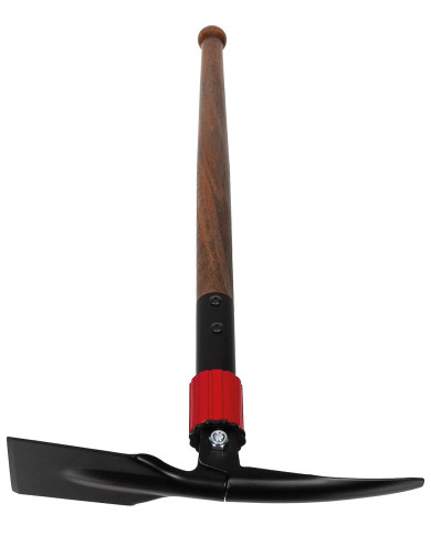 Pickaxe, foldable,  with wooden shaft