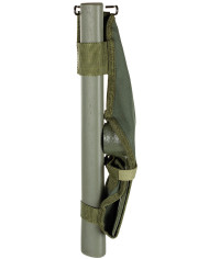 US Pickaxe, metal, OD green, with wooden shaft and cover
