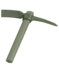 US Pickaxe, metal, OD green, with wooden shaft and cover