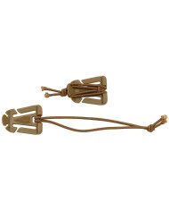 Clip with Rubber Strap, "MOLLE", coyote tan, 2-pack