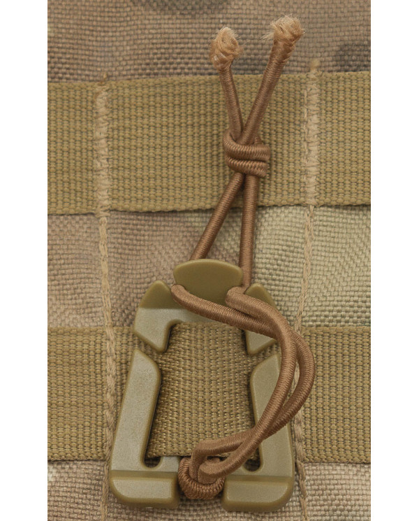 Clip with Rubber Strap, "MOLLE", coyote tan, 2-pack
