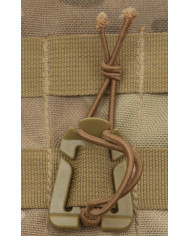 Clip with Rubber Strap, "MOLLE", coyote tan, 2-pack