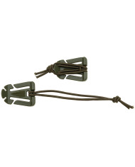 Clip with Rubber Strap, "MOLLE", OD green, 2-pack