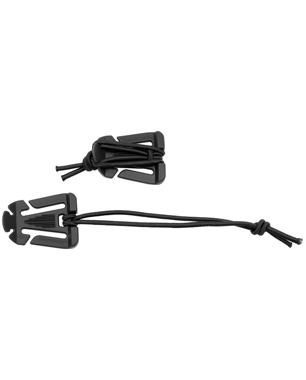 Clip with Rubber Strap, "MOLLE", black, 2-pack
