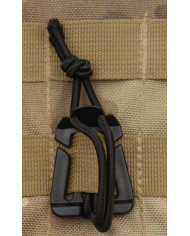 Clip with Rubber Strap, "MOLLE", black, 2-pack
