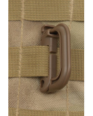 Carabiner, Plastic, "MOLLE", coyote tan, 2-pack
