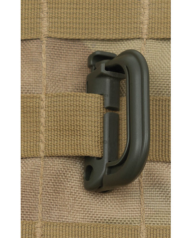 Carabiner, Plastic, "MOLLE", OD green, 2-pack
