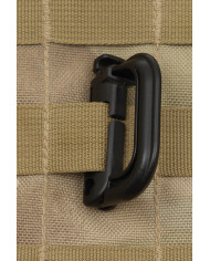 Carabiner, Plastic, "MOLLE", black, 2-pack