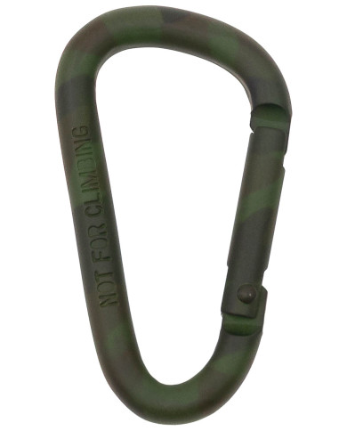 Carabiner, D 6 mm x 5.5 cm, camo