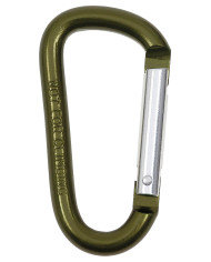 Carabiner, D 8 mm x 7.5 cm, OD green