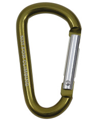 Carabiner, D 7 mm x 6.5 cm, OD green