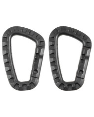 Carabiner, Plastic, black, D 7 mm x 8.5 cm, 2-pack