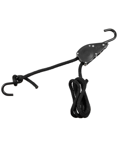 Rope, 11 mm, 2 meters,  ratchet tie down, black