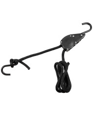 Rope, 11 mm, 2 meters,  ratchet tie down, black
