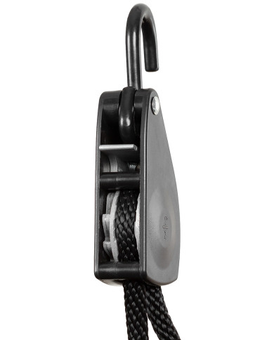 Rope, 11 mm, 2 meters,  ratchet tie down, black