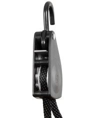 Rope, 11 mm, 2 meters,  ratchet tie down, black