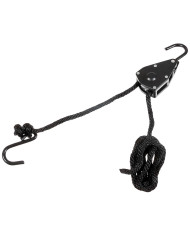 Rope, 9 mm, 2 meters,  ratchet tie down, black