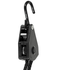 Rope, 9 mm, 2 meters,  ratchet tie down, black