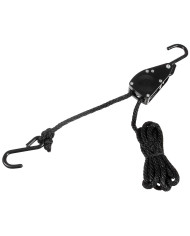 Rope, 6 mm, 2 meters,  ratchet tie down, black