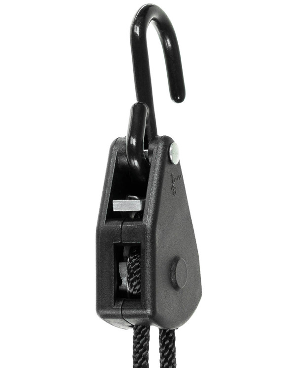 Rope, 4 mm, 2 meters,  ratchet tie down, black