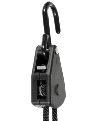 Rope, 4 mm, 2 meters,  ratchet tie down, black