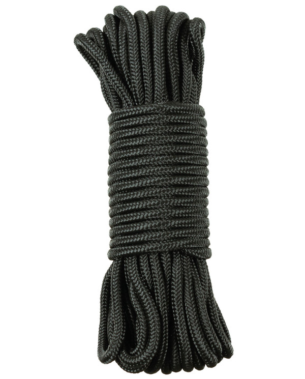 Rope, black, 7 mm, 15 meters