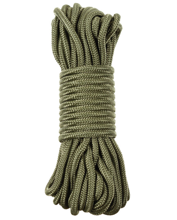 Rope, OD green, 7 mm, 15 meters