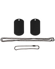 US Dog Tag Set, with chains, black