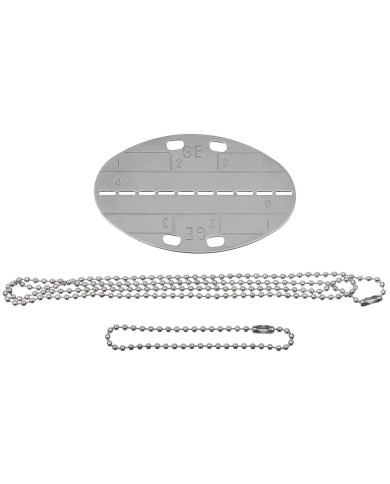 BW Dog Tag, oval, with chains