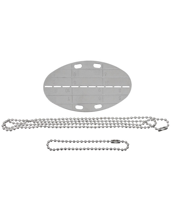 BW Dog Tag, oval, with chains