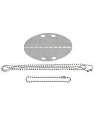 BW Dog Tag, oval, with chains