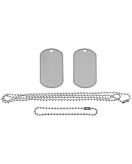US Dog Tag Set, Stainless Steel, with chains