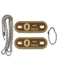 Blood Group Markers, with chains, desert, "O NEG", 3D