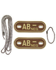 Blood Group Markers, with chains, desert, "AB NEG", 3 D