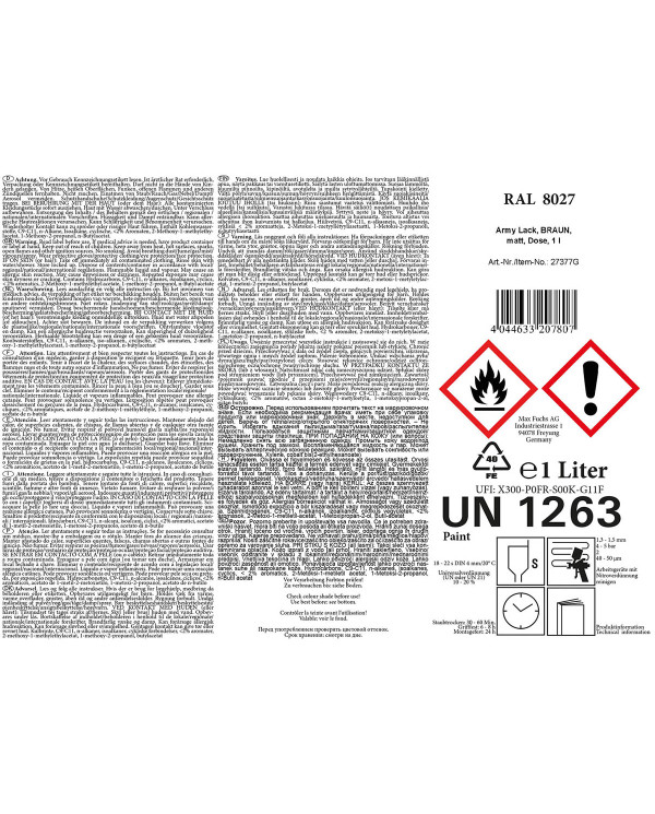 Army Varnish, BROWN, matt, can, 1 l
