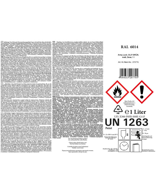 Army Varnish, OLIVE GREEN,  matt, can, 1 l