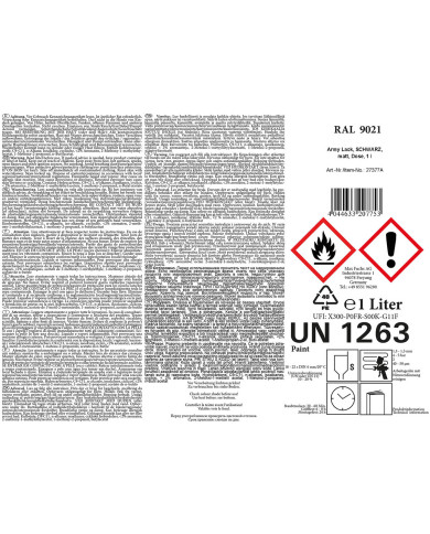 Army Varnish, BLACK, matt,  can, 1 l