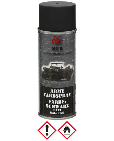 Army Spray Paint, BLACK, matt, 400 ml
