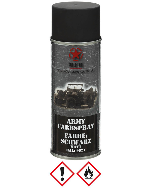 Army Spray Paint, BLACK, matt, 400 ml