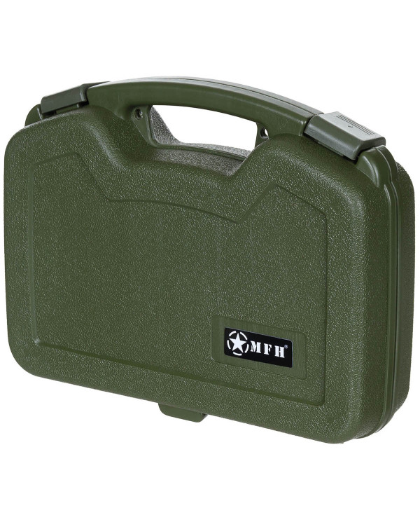 Pistol Case, Plastic, large, lockable, OD green