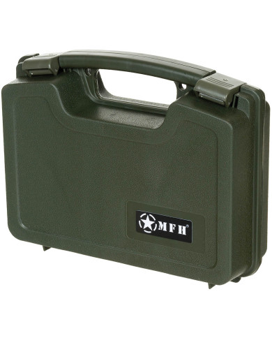 Pistol Case, Plastic, small, lockable, OD green